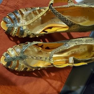 BCBG snake print heels